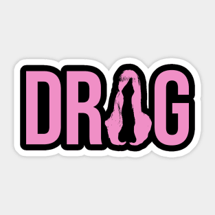 DRAG (pink wig) Sticker